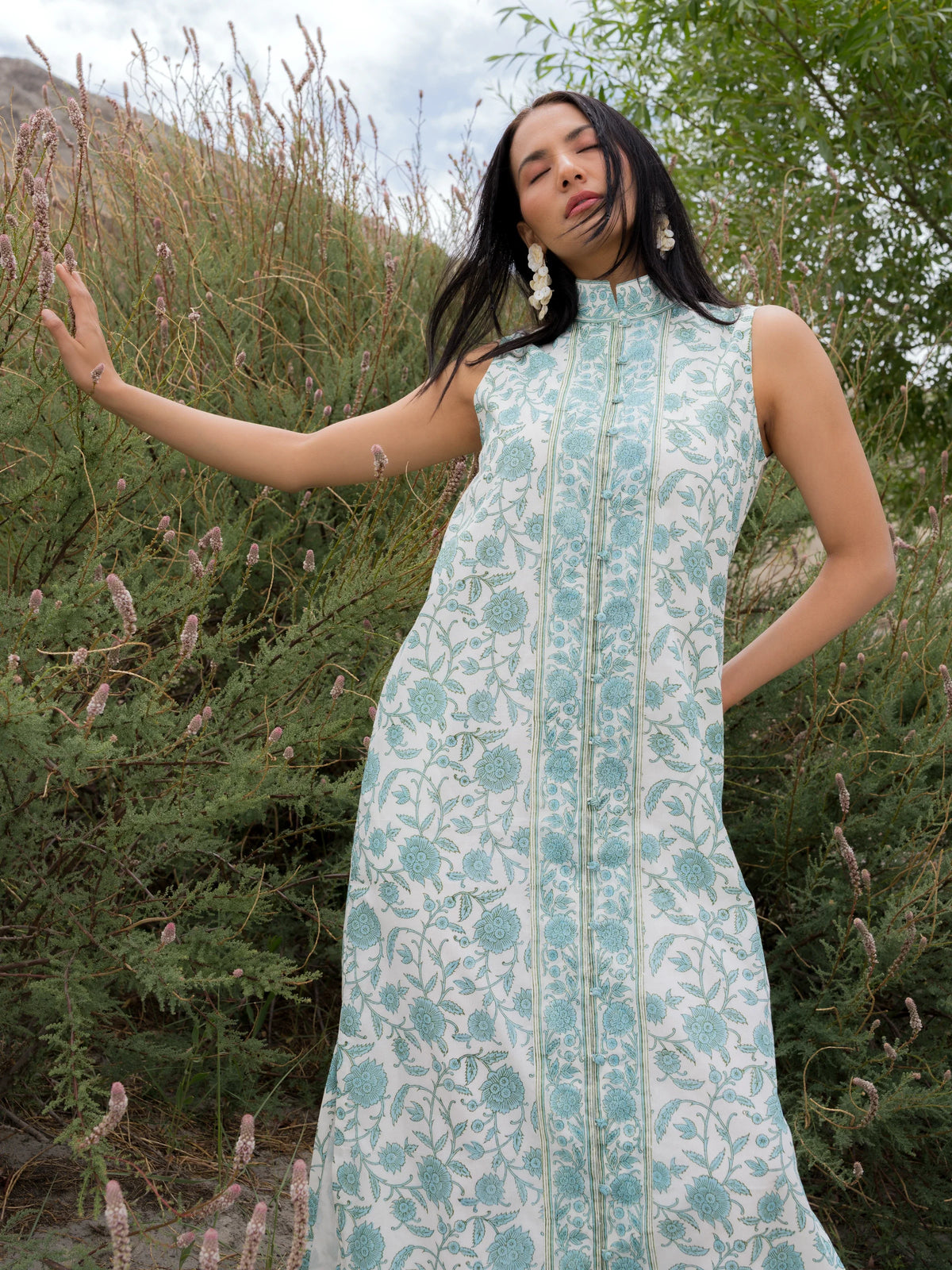 Heera Sleeveless Dress - Blue