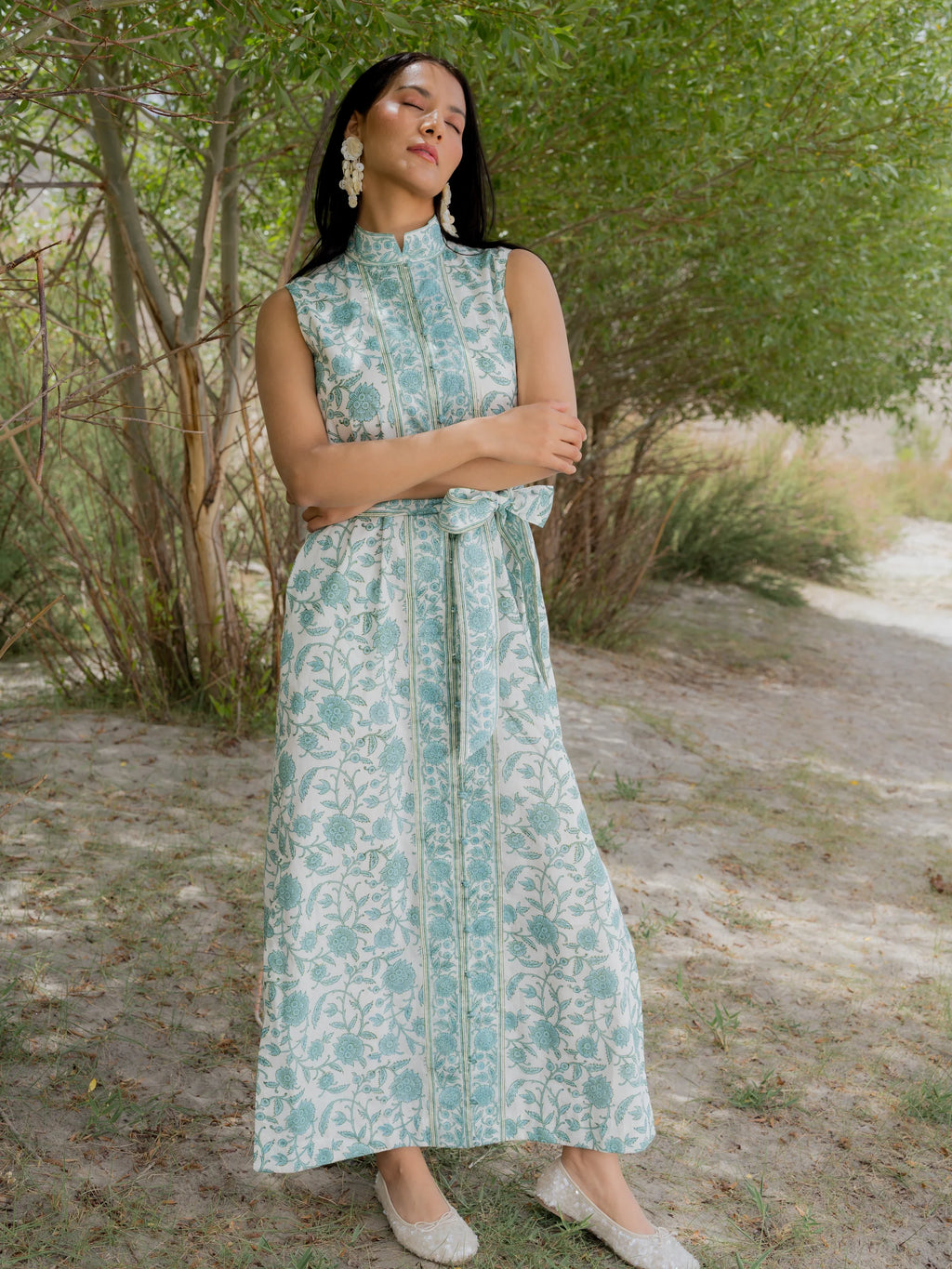Heera Sleeveless Dress - Blue