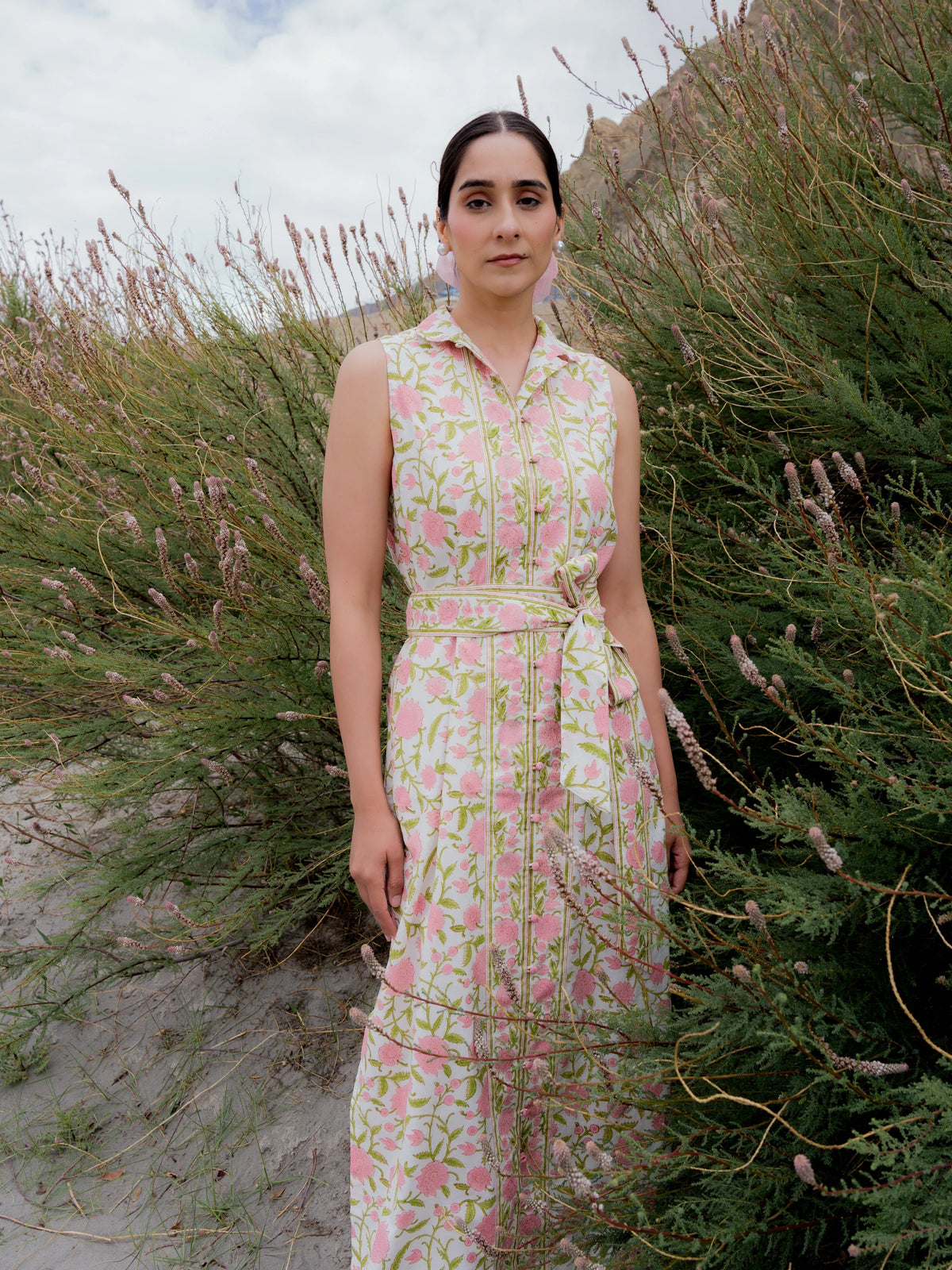 Heera Sleeveless Dress - Pink