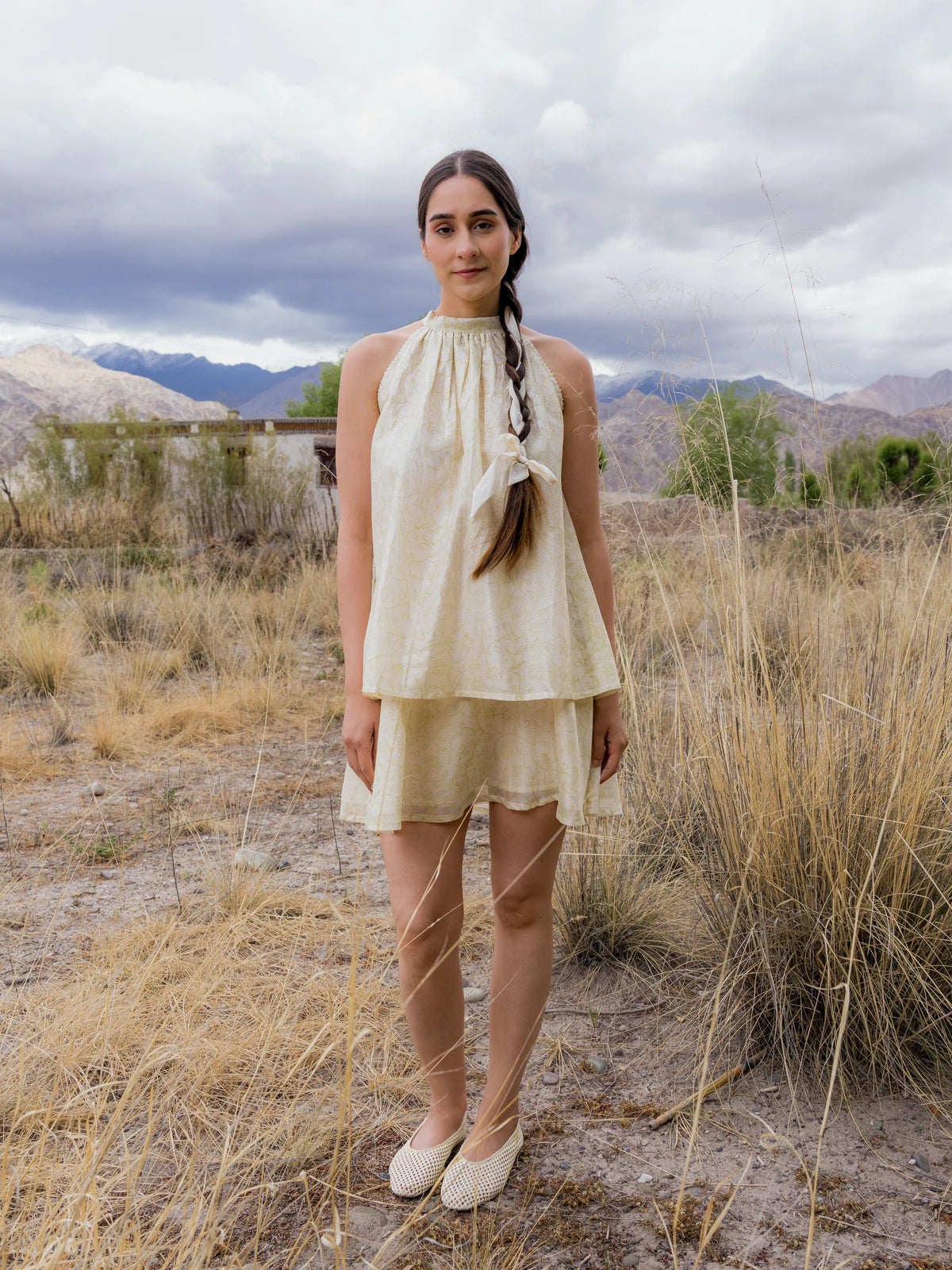 The Lha Dress in Beige